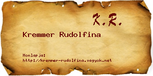 Kremmer Rudolfina névjegykártya